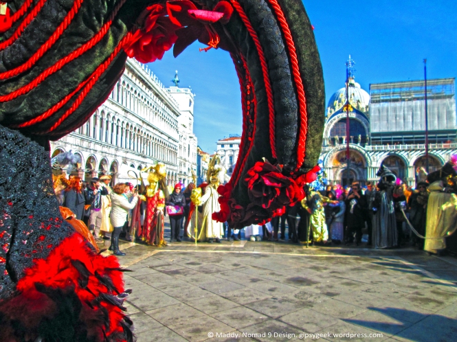 Venice Carnival St Marco Square © 2015. Maddy SJ. All rights reserved. All images appearing on the website https://gipsygeek.wordpress.com are the exclusive property of Maddy SJ/The Gipsy Geek and are protected under the United States and International Copyright laws. The images may not be reproduced, copied, transmitted or manipulated without the written permission of Maddy SJ. Use of any image as the basis for another photographic concept or illustration (digital, artist rendering or alike) is a violation of the United States and International Copyright laws. All images are copyrighted. Email gipsygeek@gmail.com